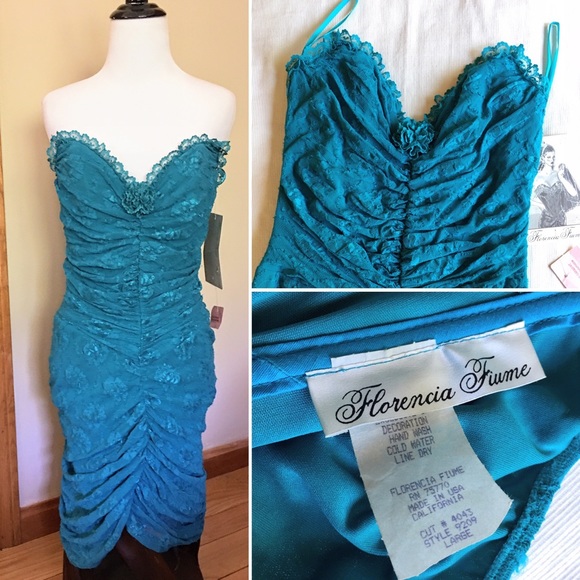 Vintage Dresses & Skirts - NWT vintage 80s Florencia Fiume lace evening dress